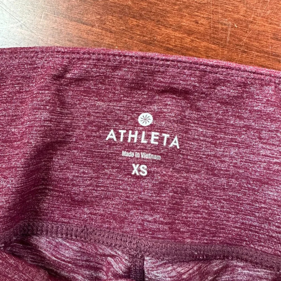 ATHLETA Maroon Heather Leggings Running Tights - size XS - Picture 2 of 5
